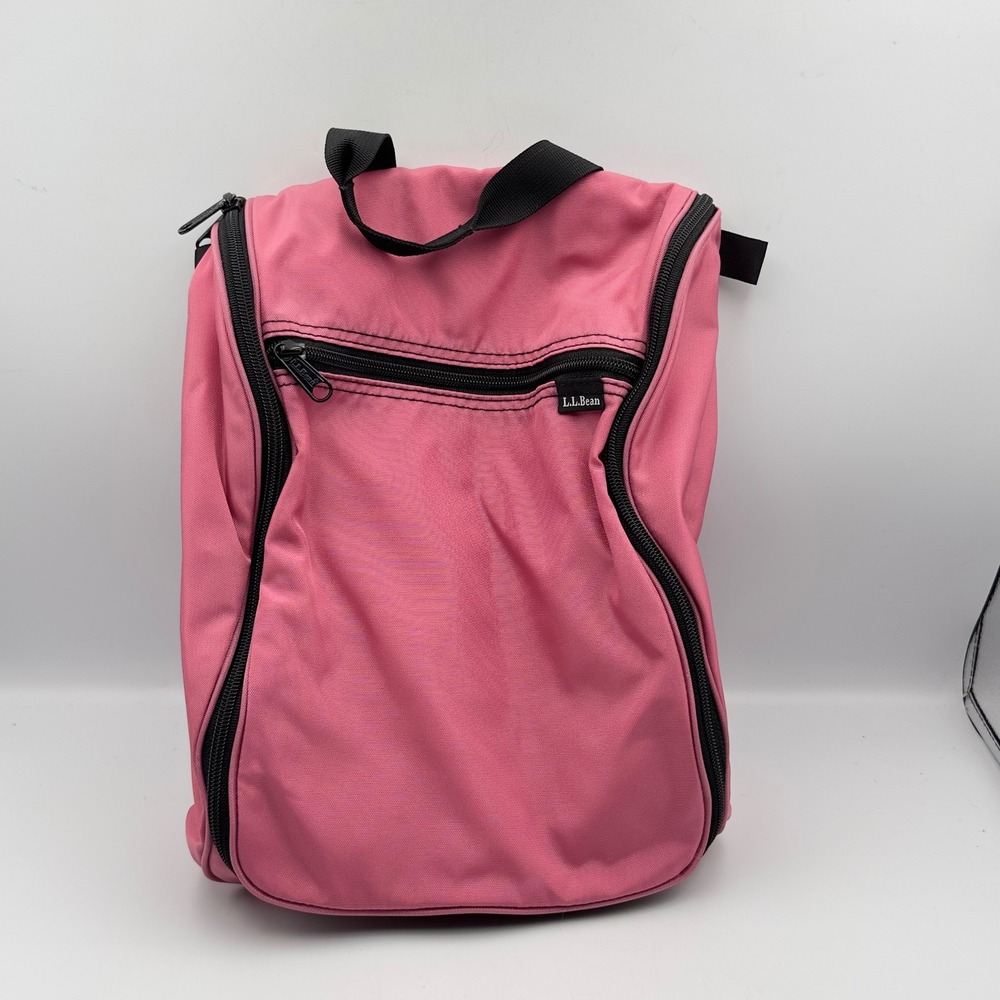 LL Bean Personal Organizer Toiletry Bag Pink Hanging Travel Kit Nylon 0WP02